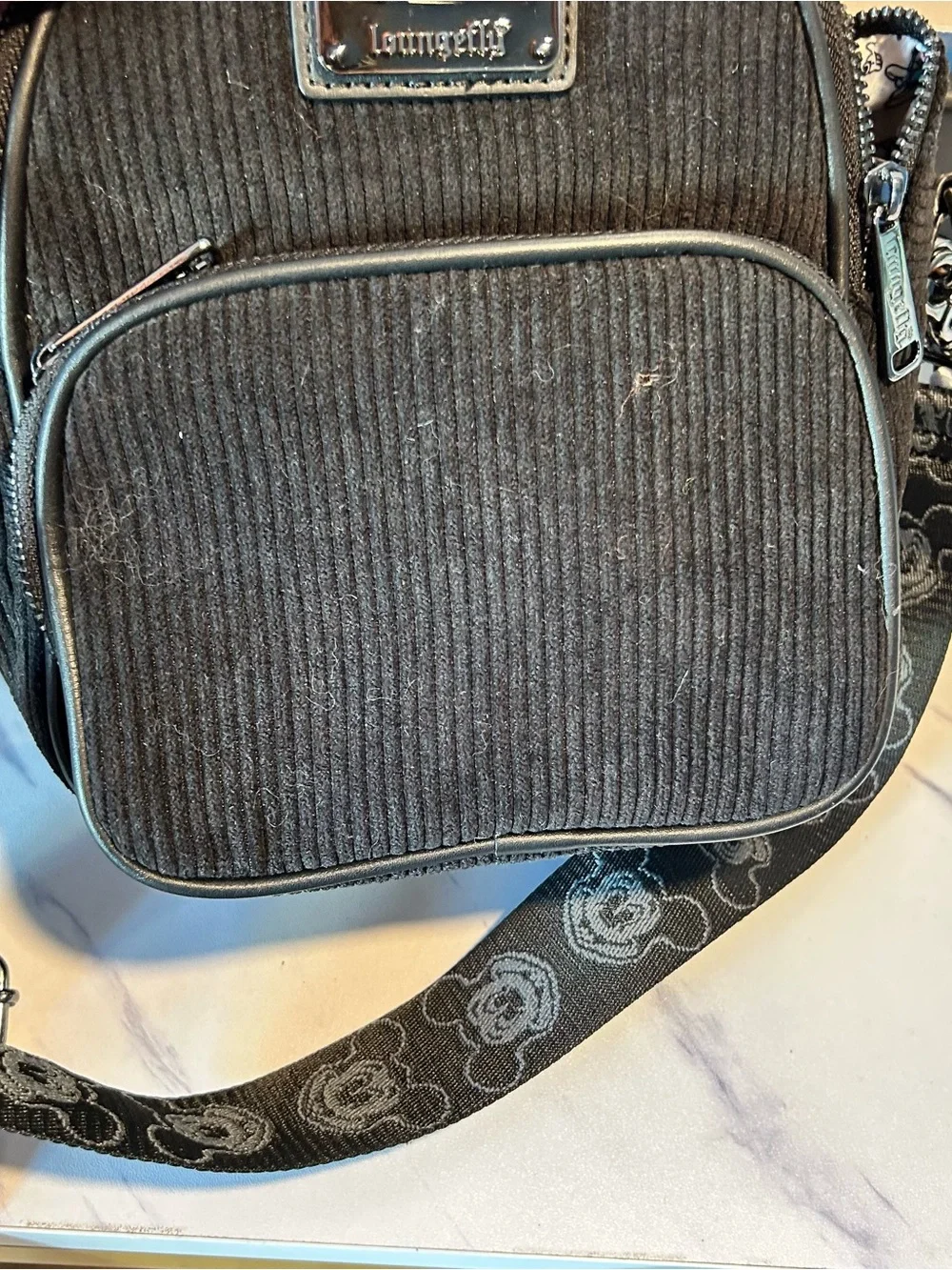 Disney 100 years corduroy mickey loungefly bag